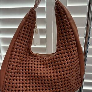 Moda Luxe Tan Woven Hobo Bag